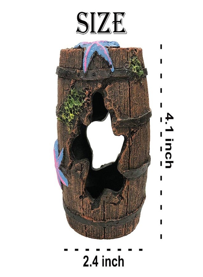 SLOCME Aquarium Broken Barrel Decorations - Betta Cave Hideout Wood Trunk Log for Fish Tank - Image 3